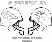 Printable super bowl 50 football sport coloring pages