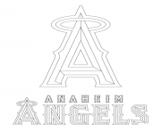 Anaheim Angels Logo Mlb Baseball Sport Coloring Pages Printable