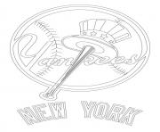 Mlb Coloring Pages Free Printable York Yankees Logo Baseball Sport