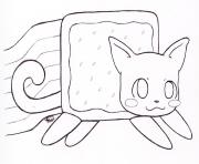 Printable nyan cat by kitty coloring pages