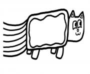 Printable nyan cat fast simple coloring pages
