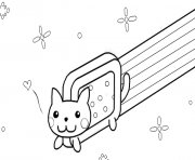 Simple Nyan Cat Coloring Pages Printable