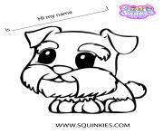 Printable Squinkies official cute dog coloring pages