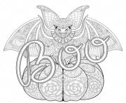 Printable adult halloween zentangle bat coloring pages