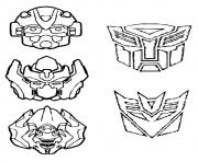 Printable transformers Masks a4 coloring pages