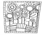 Printable adult adult simple flowers coloring pages