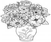Printable adult difficult bouquet coloring pages