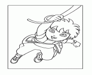 Printable diego swinging on rope coloring pages