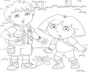 Printable dora et diego coloring pages