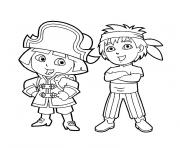 Printable dora diego coloring pages