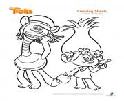 Printable cooper and poppy trolls coloring pages