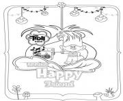 Printable Trolls Movie 2016 Spring Happy Friend coloring pages