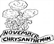 Printable November chrysanthemum coloring pages