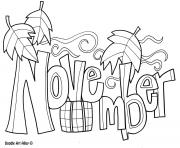 Printable November Month coloring pages