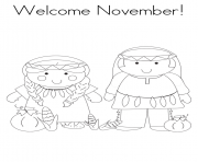 Printable welcome November coloring pages