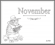Printable Coloring Months of the Year November coloring pages