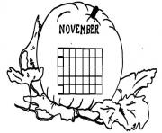 Printable November Calendar 2 coloring pages