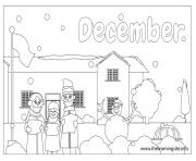 Printable outline months december coloring pages