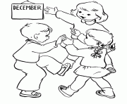 Printable december for kids girls coloring pages