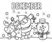 Printable december with friends coloring pages