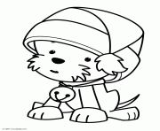 Printable merry christmas puppy coloring pages