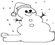 Printable easy winter snowman s101b coloring pages