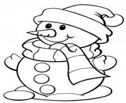 Printable christmas winter snowman and scarf16a9 coloring pages
