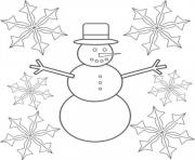 Printable snowman and snowflake sd15d coloring pages