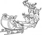 Printable christmas santa claus and reindeer coloring pages