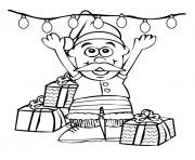 little cute christmas santa claus with christmas lights68 coloring pages