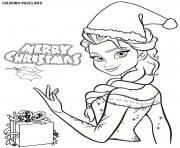 Princess Christmas 10 Coloring Pages Printable Frozen Elsa Disney