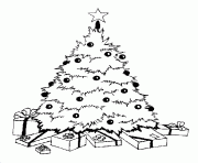 Printable christmas tree and presents coloring pages