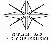 Printable Bethlehem Christmas Star coloring pages