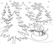 Printable snowflake and snowman winter s222c coloring pages
