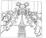 Printable dogs dinner on the table f721 coloring pages