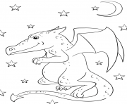 Printable cartoon dragon coloring pages