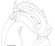 Printable dragon with long tail coloring pages