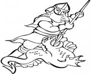 Printable knight and dragon coloring pages