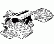 Printable monster jam monster truck with racing flag coloring pages