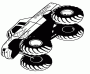 Printable monster truck destroyer doing wheelie coloring pages