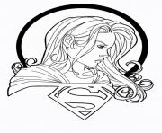 Printable supergirl with logo coloring pages