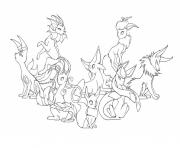 Printable pokemon eevee evolutions mega coloring pages