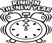 Printable ring in the New Year coloring pages