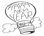 Printable new year baloon coloring pages