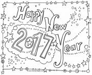 Printable Happy New Year 2017 coloring pages