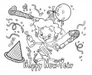 Printable Print out happy new year 2017 2 coloring pages