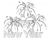 Printable Clipart Happy New Year Coloring Page 1 coloring pages