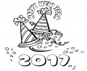 Printable Happy New Year 2017 2 coloring pages
