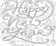 Printable happy new year adult coloring pages