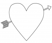 Printable heart with an arrow emoji coloring pages
